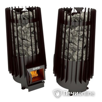Дровяная печь-каменка GrillD Cometa Vega 180 short black в Караганде