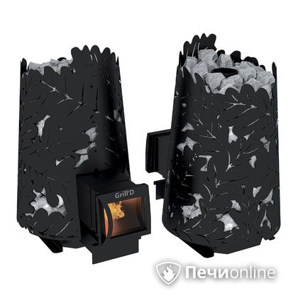 Дровяная печь-каменка GrillD Dubravo 180 long black в Караганде