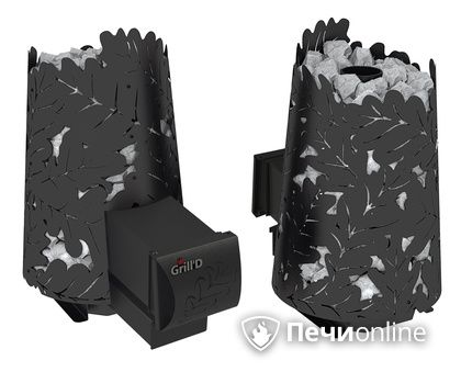 Дровяная печь-каменка GrillD Dubravo mini long black в Караганде