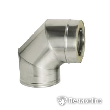 Дымоход Дымок Колено 90° с изоляцией 0,8 мм. OТFR90  120/200 в Караганде