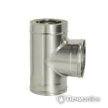 Дымоход Дымок Тройник 90° с изоляцией 0,8 мм. ТRFR90  120/200 в Караганде