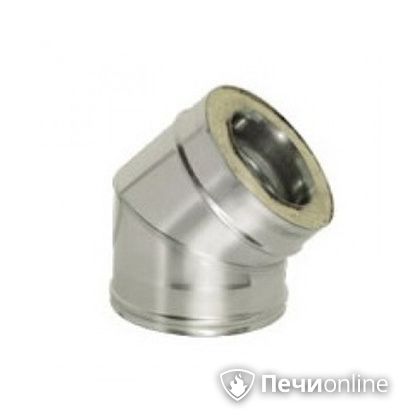 Дымоход Дымок Колено 45° с изоляцией 0.5 мм. OТFR45 150/230 в Караганде