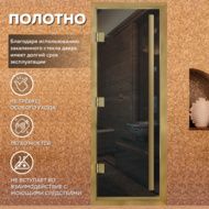 Дверь для бани Arta Премьер 60G Серая с профилем под золото, 2100х1000 мм