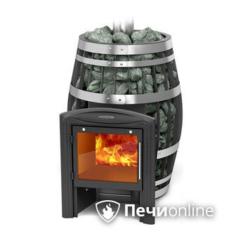 Дровяная банная печь TMF Саяны XXL 2015 Carbon Витра с закрытой каменкой в Караганде