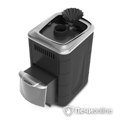 Дровяная банная печь TMF Гейзер Мини 2016 Carbon закрытая каменка нержавеющая дверь антрацит в Караганде
