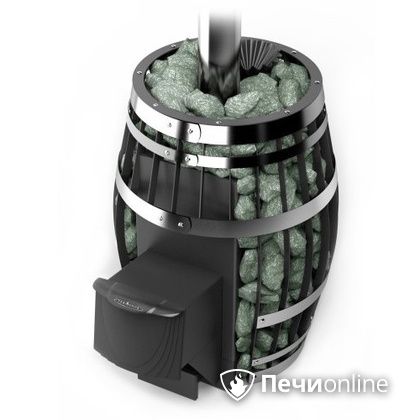 Дровяная банная печь TMF Саяны XXL 2015 Inox с закрытой каменкой и теплообменником дверь антрацит в Караганде